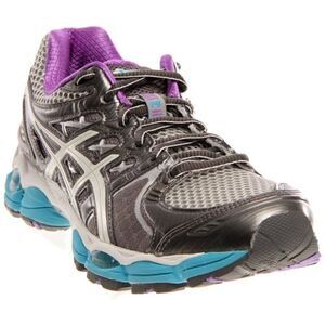 NEW w/Box Asics GEL Nimbus 14 Grey Purple Turquoise Womens Running Shoes 9.5